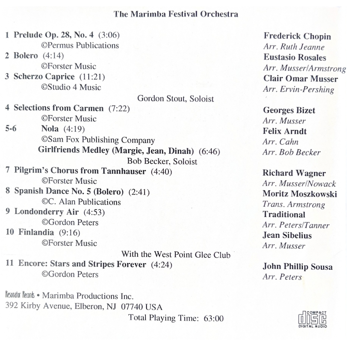 The Marimba Festival Orchestra 1998 - Recordings - Image 2